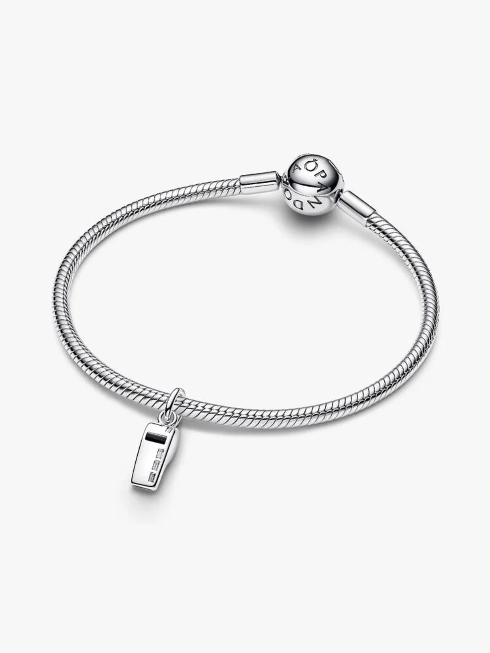 Pandora Sterling Silver Snake Chain Bracelet with Phone Charm